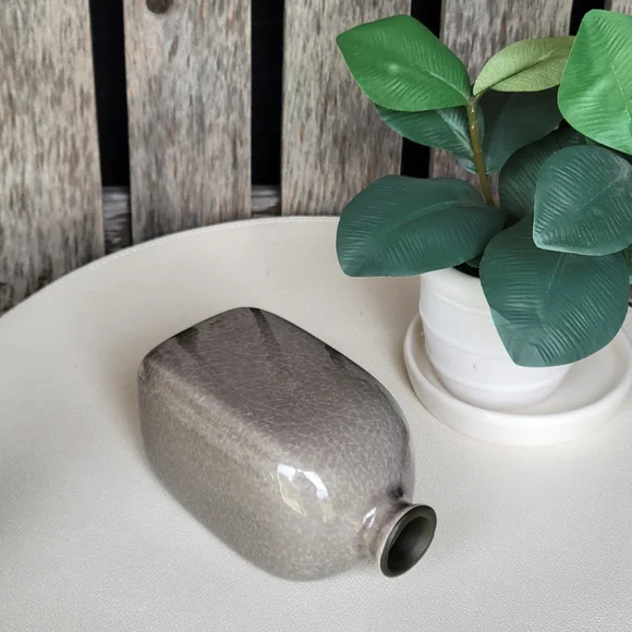 47th & Main ceramic crackle taupe bud vase - Picture 5 of 7